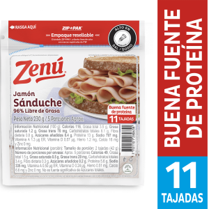 Jamón Zenú Sanduche 11 Tajadas x230g