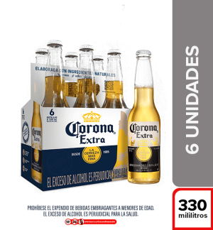 Cerveza Corona Extra Botella 330ml x 6 Unds